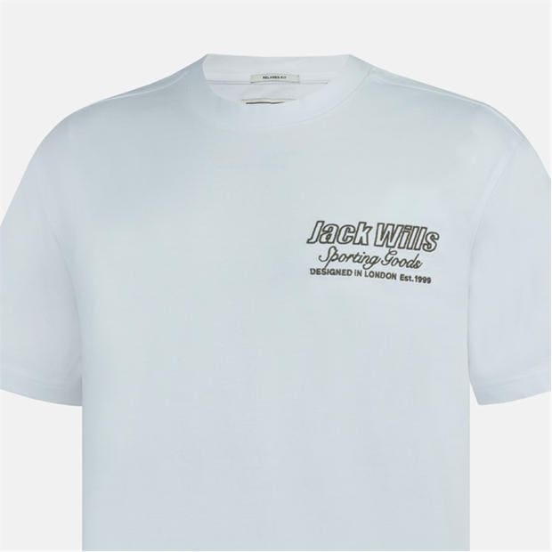 Outline Grey - Jack Wills - Men's JW Graphic Cotton Short Sleeve Crew Neck T-Shirt