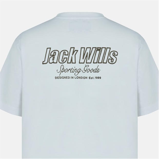 Outline Grey - Jack Wills - Men's JW Graphic Cotton Short Sleeve Crew Neck T-Shirt