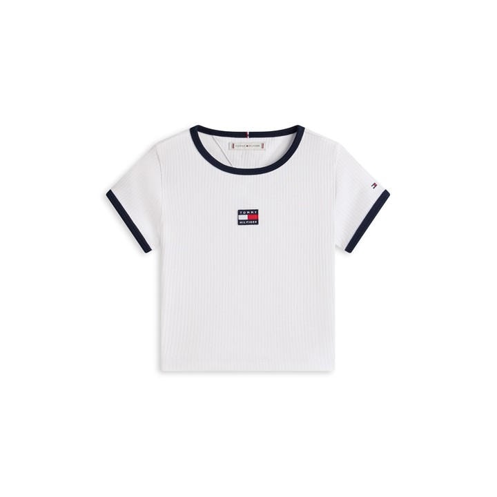 Tommy Hilfiger Girls White Kids' Heritage T-Shirt in Size 14 - 16 Years, Sports Direct