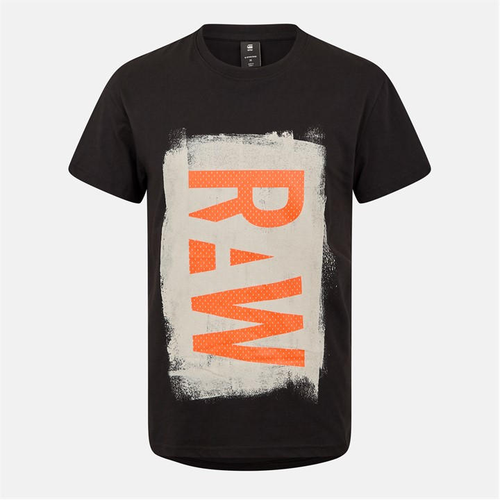 G Star Men' Black Painted Raw Graphic T-Shirt in Size S, Sports Direct