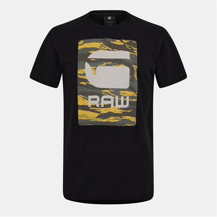 G Star Men's Black Camo Box Graphic T-Shirt in Size M, Sports Direct