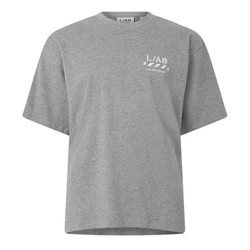 L AB Off White - Men's Diag Cotton Short-Sleeve Crew-Neck Oversized-Fit T-Shirt