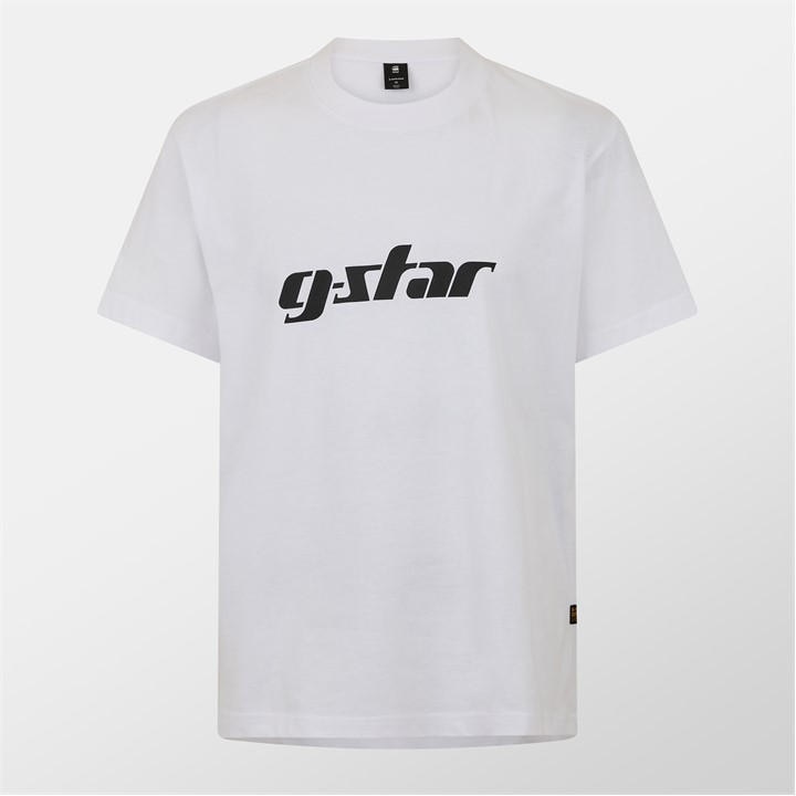 G Star Men's White Cursive T-Shirt in Size XL, Sports Direct