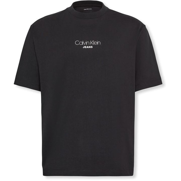 Calvin Klein Jeans Black Relaxed Fit Round Neck T-Shirt - Image 2