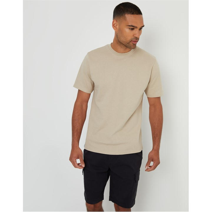 Threadbare Men's Beige Regular Fit Lynton T-Shirt in Size 2XL, Sports Direct