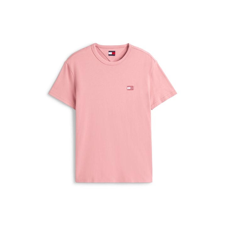 Tommy Jeans Men's Pink Classic Tommy Small Badge T Shirt in Size 2XL, Sports Direct