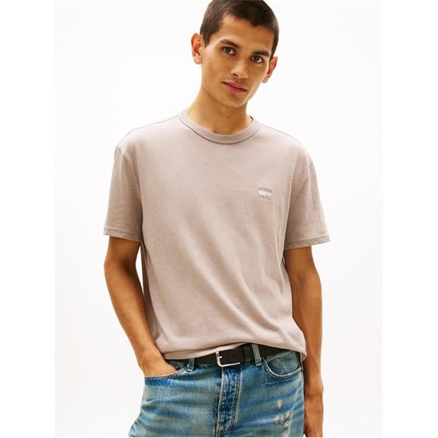 Limestone - Tommy Jeans - Classic Tommy Small Badge T Shirt