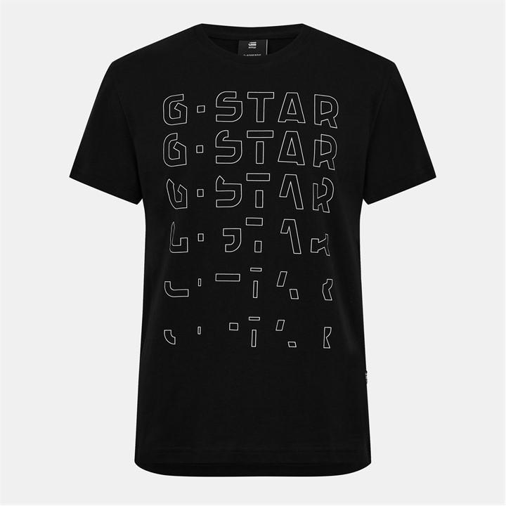 G Star Men's Black Gradient Graphic T-Shirt Large