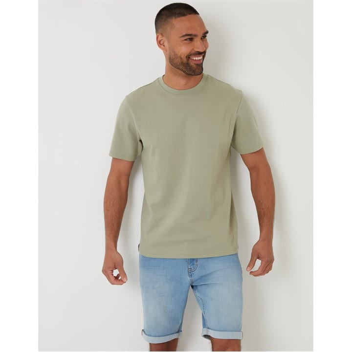 Threadbare Men' Green Regular Fit Roseburn T-Shirt in Size S, Sports Direct