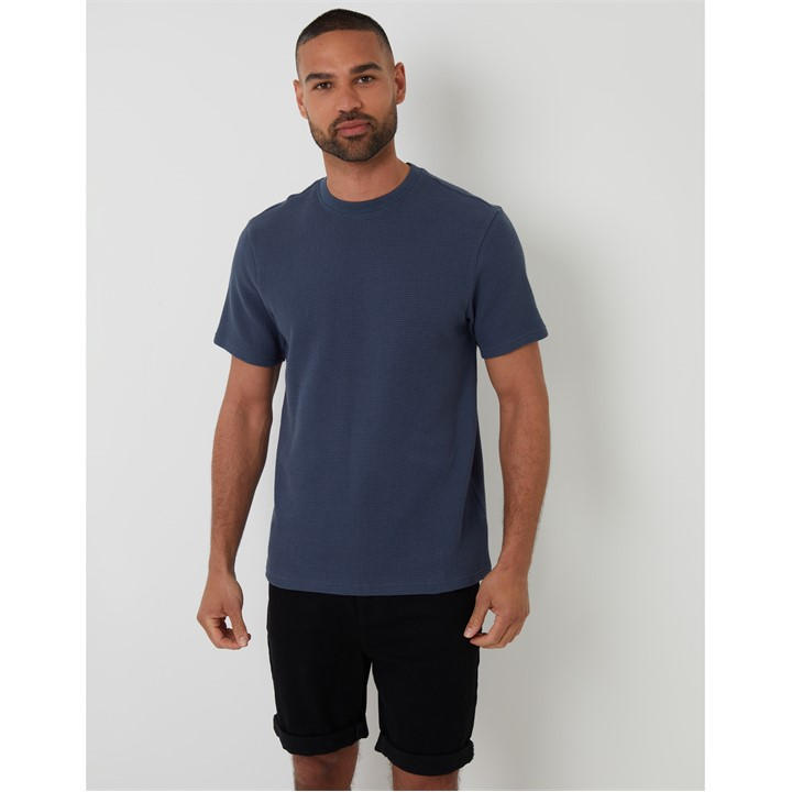 Threadbare Men' Blue Hayfield Regular Fit T-Shirt in Size S, Sports Direct
