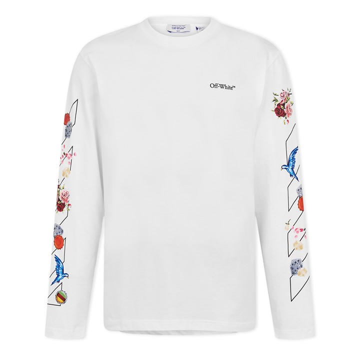 Off White Men's White Off Diag Skate T Long Sleeve T-Shirt in Size 2XL, Sports Direct