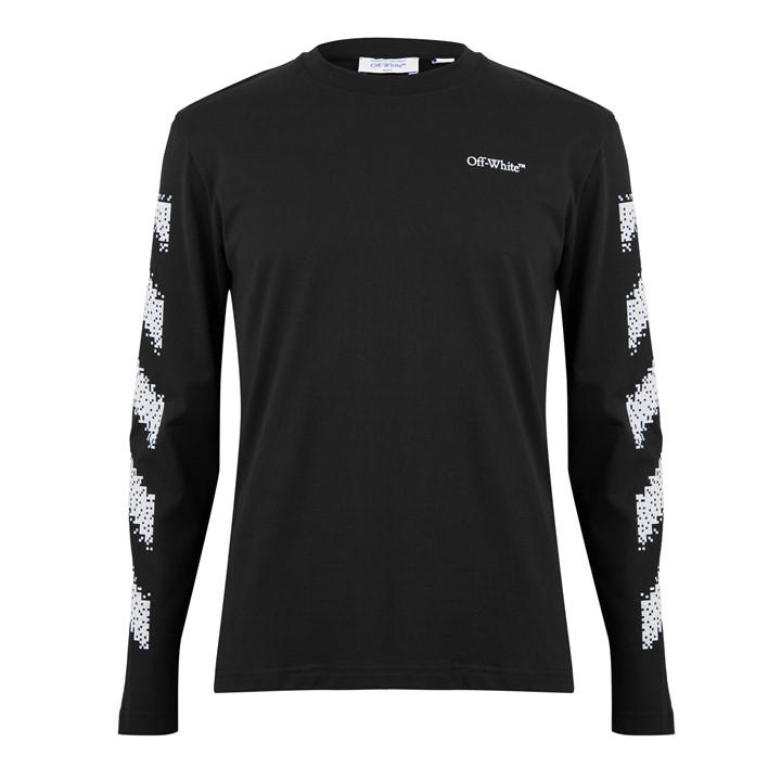 Off White Men's Black Diag Skate Diagonal Graphic Long Sleeve T-Shirt in Size M, Sports Direct