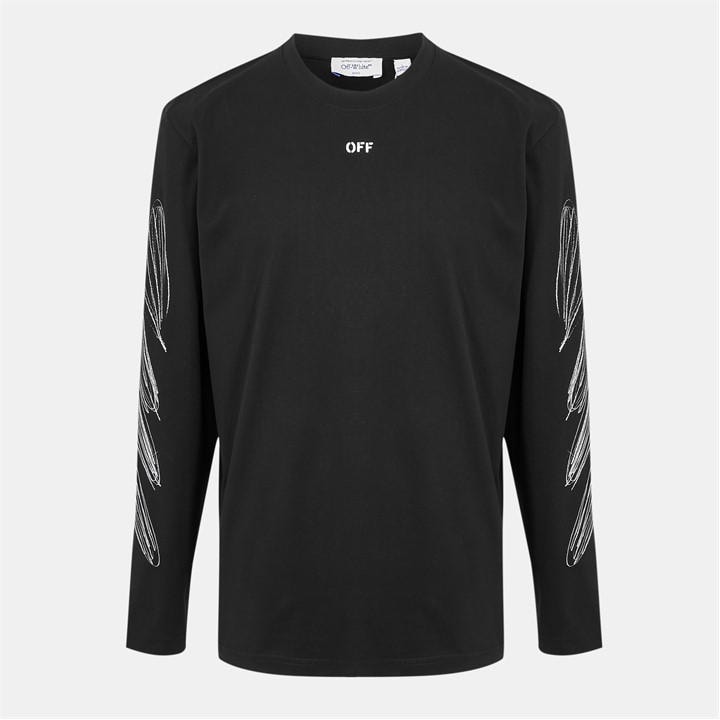 Off White Men's Black Diags Skate Long Sleeve T-Shirt in Size L, Sports Direct