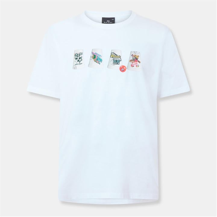 Ps Paul Smith Men's White Cups T-Shirt in Size 2XL, Sports Direct