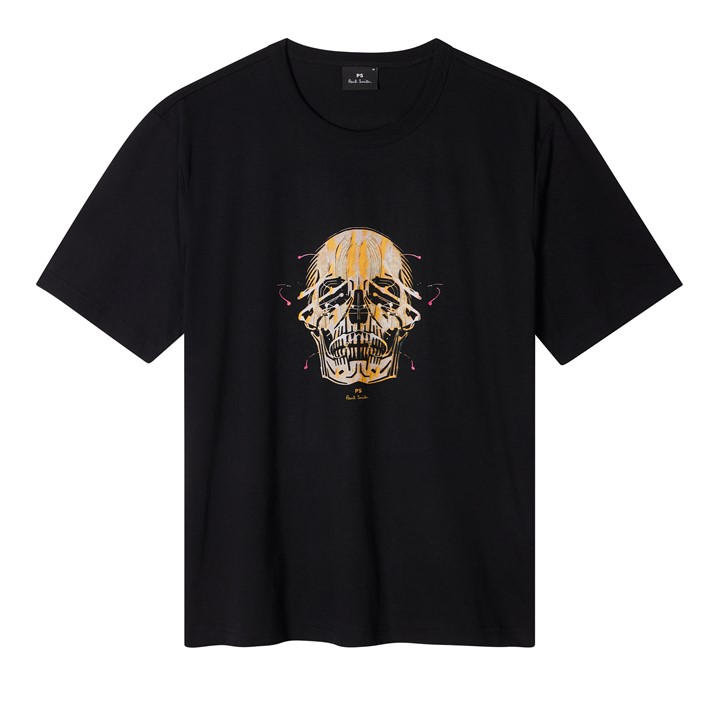 Ps Paul Smith Men' Black Skull Graphic T-Shirt in Size S, Sports Direct
