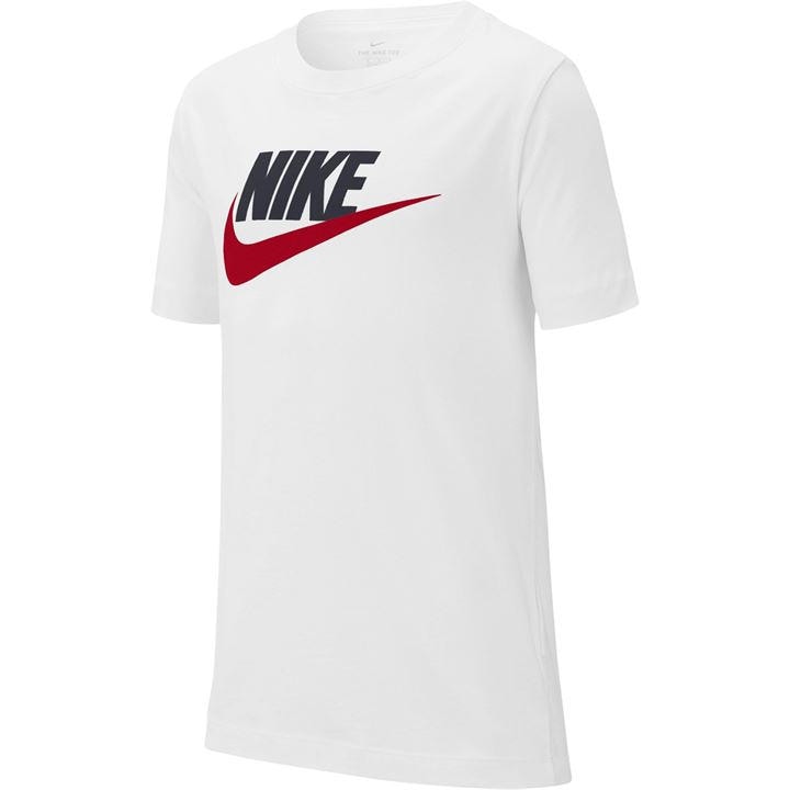 Nike Boys White Sportswear T-Shirt  in Size 7 - 8 Years, Sports Direct