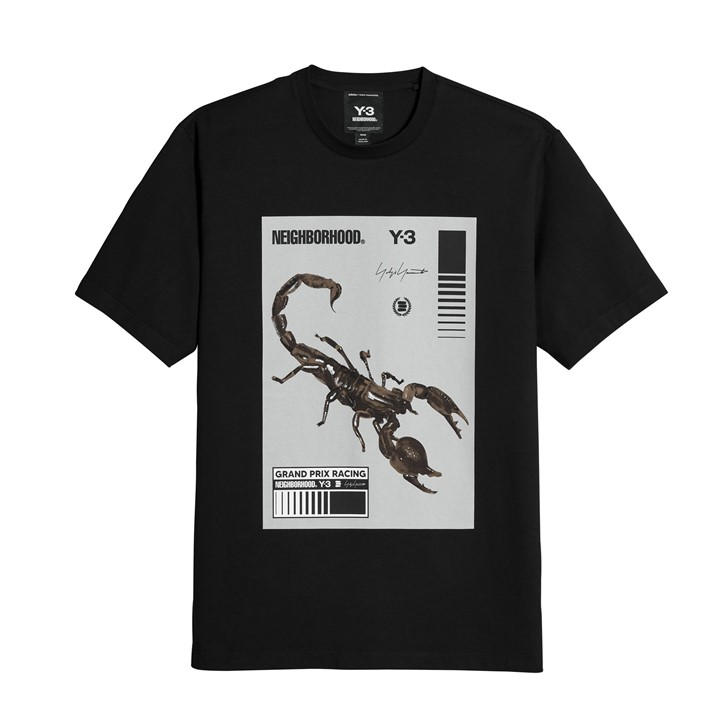 Y3 Men's Black X Neighborhood Scorpion Graphic T-Shirt