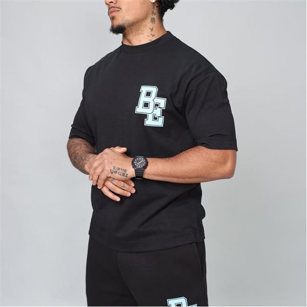 Black - Blank Essentials - Men's Collegiate Oversized T-Shirt
