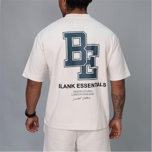 Bone - Blank Essentials - Men's Collegiate Oversized T-Shirt