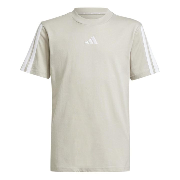 Adidas  Kids Grey 3 Stripe Essentials T-Shirt  in Size 9 - 10 Years, Sports Direct