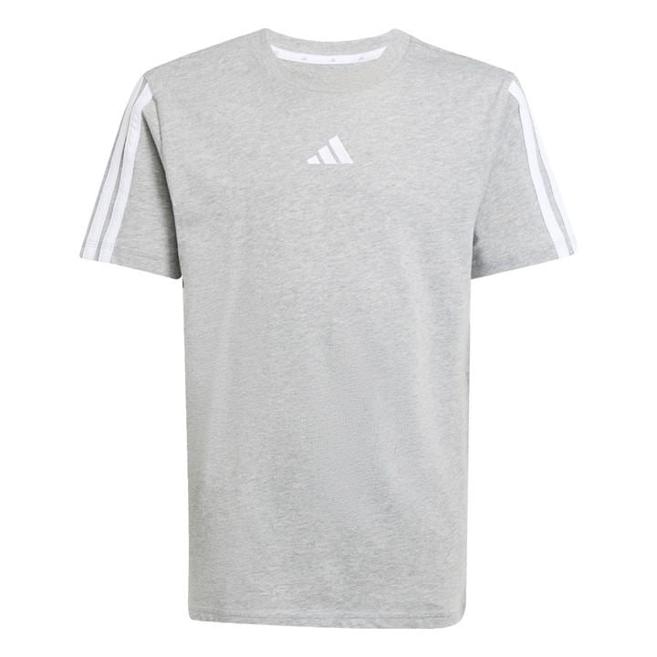 Adidas  Kids Grey 3 Stripe Essentials T-Shirt  in Size 9 - 10 Years, Sports Direct