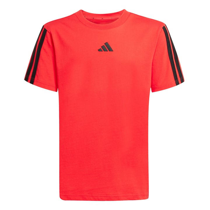 Adidas  Kids Red 3 Stripe Essentials T-Shirt  in Size 9 - 10 Years, Sports Direct