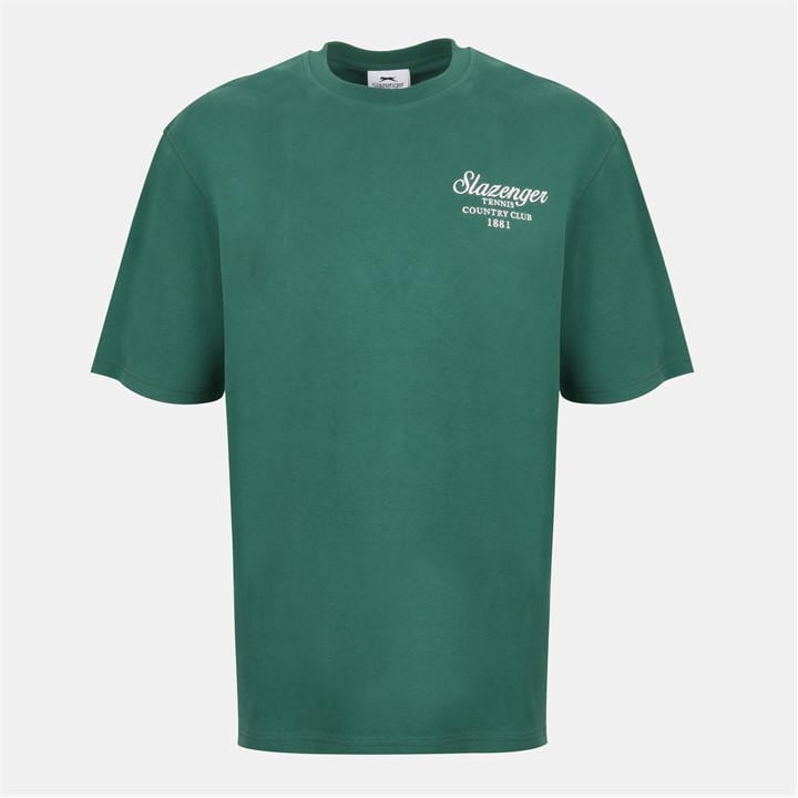 Slazenger Men's Green Slaz Tennis Oversized T-Shirt in Size XL, Sports Direct