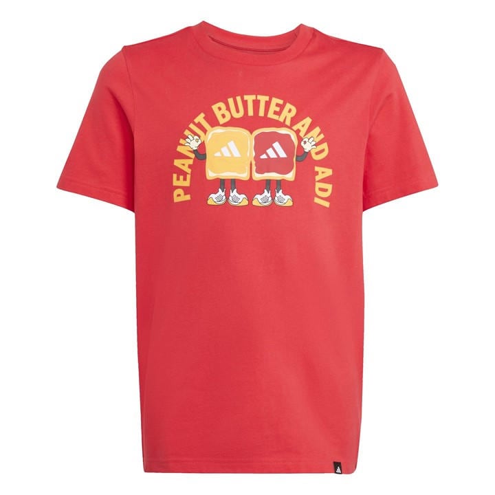 Adidas  Kids Red Logo T Shirt  in Size 11 - 12 Years, Sports Direct
