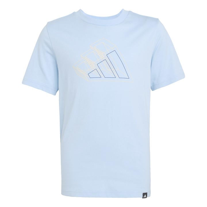Adidas  Kids Blue Logo T Shirt  in Size 7 - 8 Years, Sports Direct