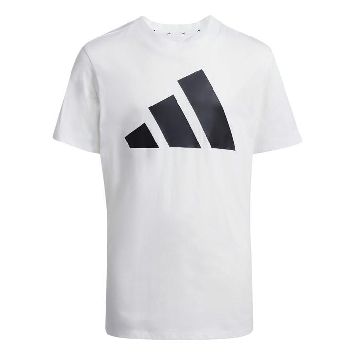 Adidas  Kids White Logo T Shirt  in Size 7 - 8 Years, Sports Direct
