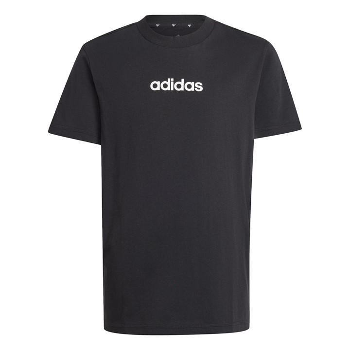 Adidas  Kids Black Logo T Shirt  in Size 11 - 12 Years, Sports Direct