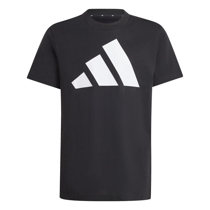 Adidas  Kids Black Logo T Shirt  in Size 11 - 12 Years, Sports Direct