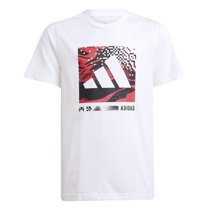 Adidas  Kids White Logo T Shirt  in Size 11 - 12 Years, Sports Direct