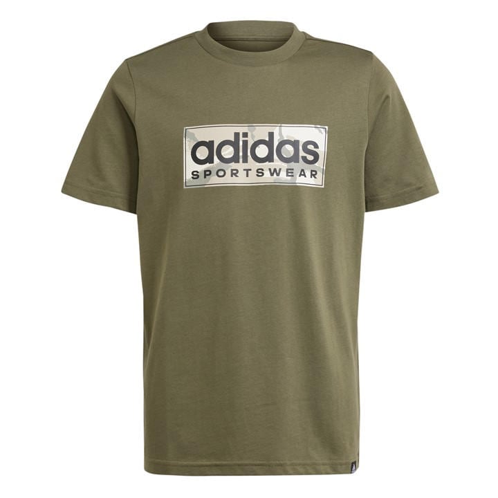 Adidas  Kids Green Logo T Shirt  in Size 7 - 8 Years, Sports Direct