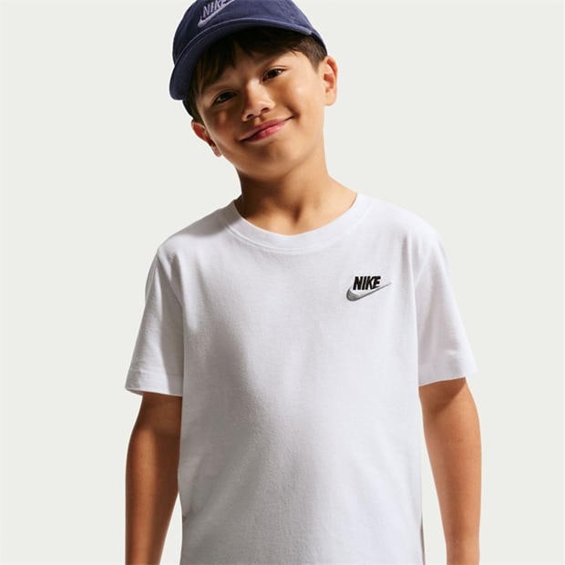 White/Black - Nike - Futura T Shirt Junior Boys