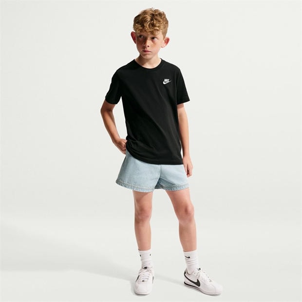 Black/White - Nike - Futura T Shirt Junior Boys