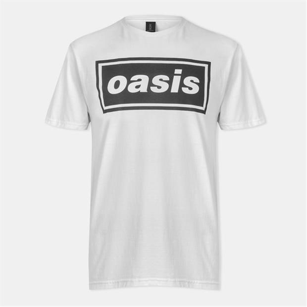 Wht Box Logo - Official - Oasis T-Shirt Mens
