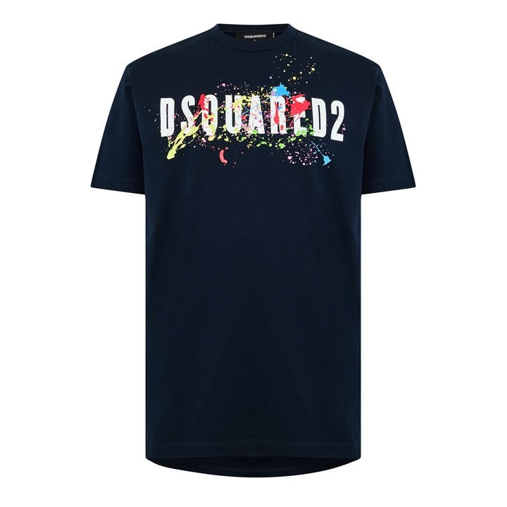 Dsquared2 Men's Blue Dsq Splat T-Shirt in Size M, Sports Direct