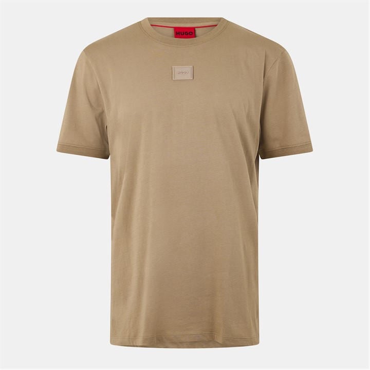 Hugo Men' Brown Regular Fit T-Shirt in Size S, Sports Direct