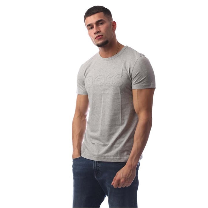 Boss Men's Grey Teebo Regular Fit T-Shirt in Size 2XL, Sports Direct