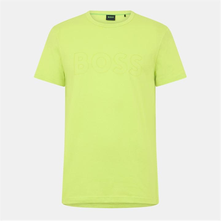 Boss Men' Green Teebo Regular Fit T-Shirt in Size S, Sports Direct