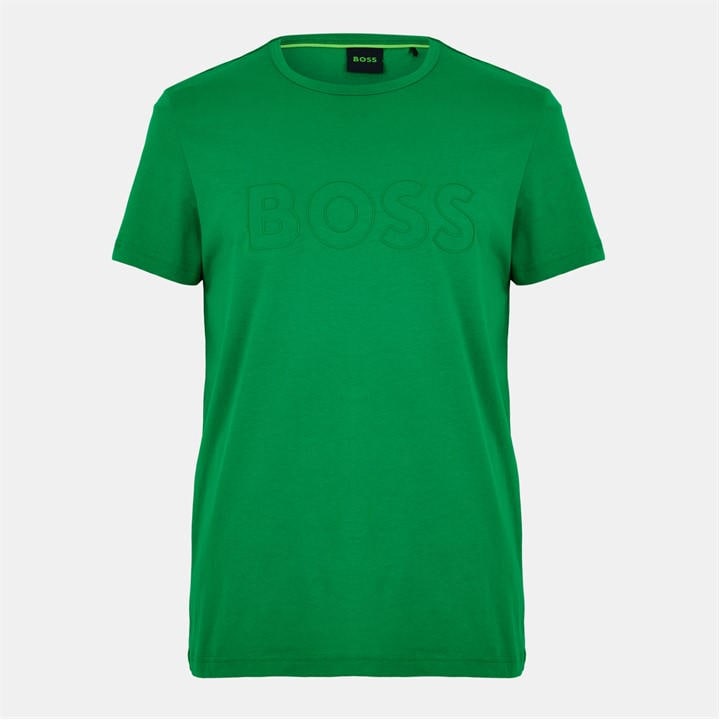 Boss Men' Green Teebo Regular Fit T-Shirt in Size S, Sports Direct