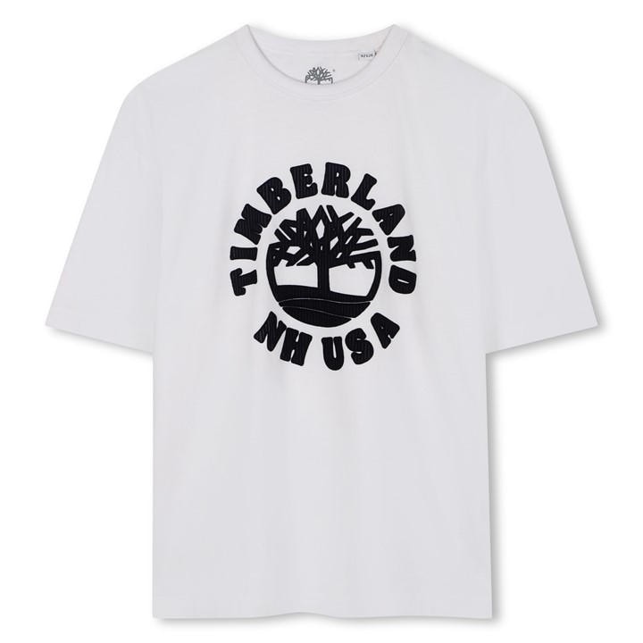 Timberland Boys White Kids' Timb Logo T-Shirt, Sports Direct