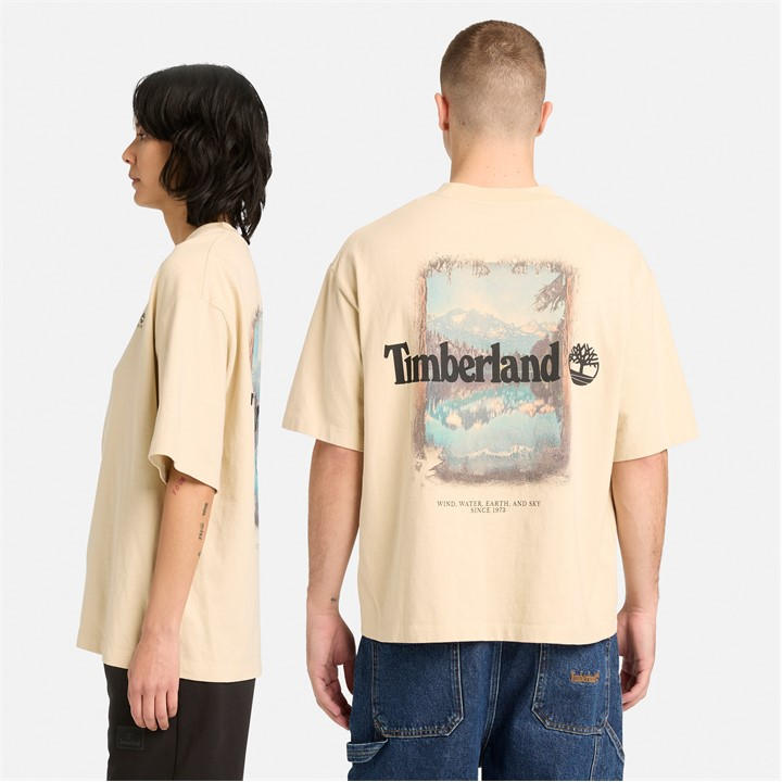 Timberland Men's White Oversized T-Shirt in Size XL, Sports Direct
