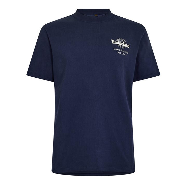 Timberland Men's Blue Sunfaded Back Graphic T-Shirt in Size XL, Sports Direct