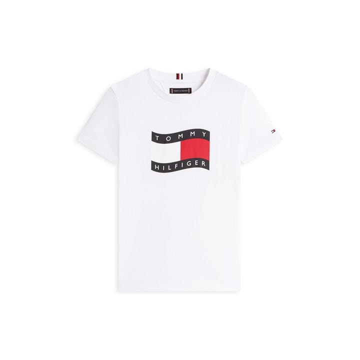 Tommy Hilfiger Boys White Kids' T-Shirt in Size 11 - 12 Years, Sports Direct