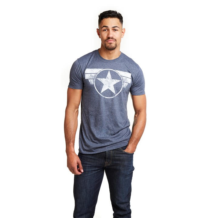 Marvel Men' Blue Regular Fit T-Shirt in Size S, Sports Direct