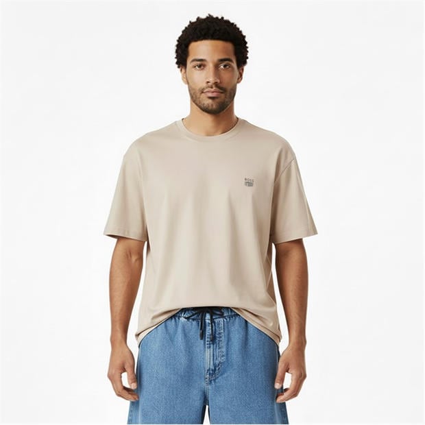 Light Grey 070 - Boss - BOSS ORANGE Cotton-jersey T-shirt with Printed Brutalism Artwork