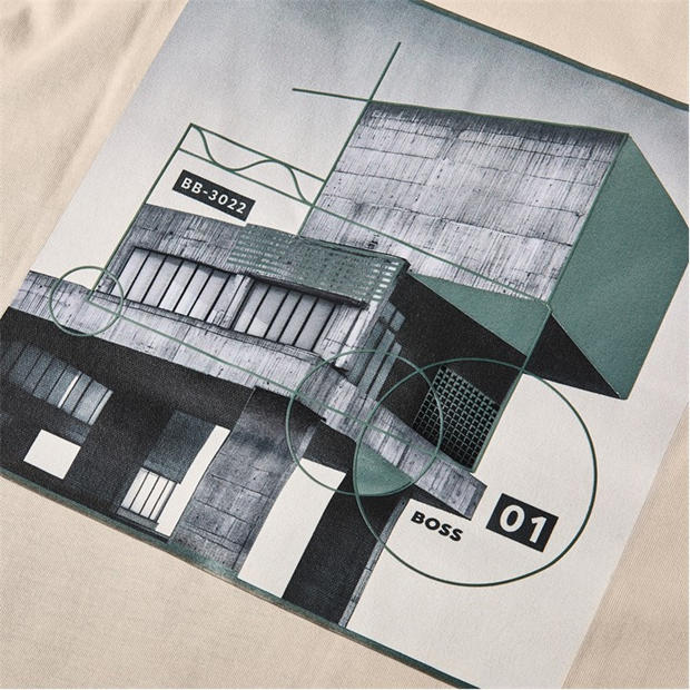 Light Grey 070 - Boss - BOSS ORANGE Cotton-jersey T-shirt with Printed Brutalism Artwork