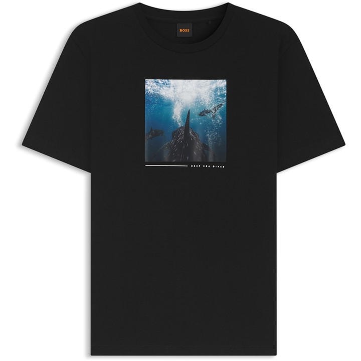Boss Men's Black Orange Graphic Creature Short Sleeve T-Shirt in Size 2XL, Sports Direct